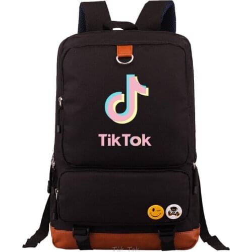 TIK TOK Backpack USB Charge Cool Male Women Daypack Backpack Tik tok Teenagers School Bags