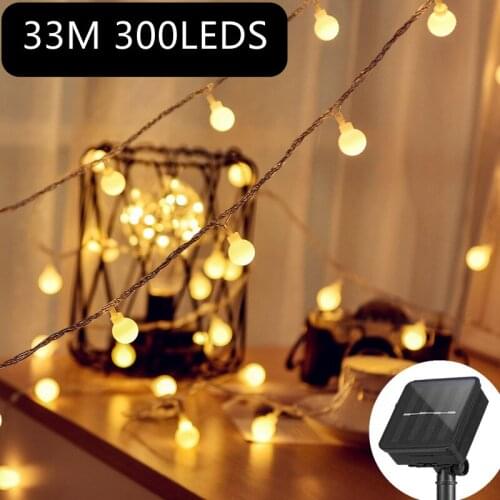 300Leds Ball Solar String Lights Ball Chain Garland Bulb Fairy Lights Outdoor Wedding Party Home Christmas Decor new Year 2022