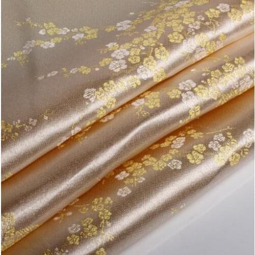90cm*100cm Brocade cloth costume decorative packaging cheongsam clothing fabric cloth brocade yellow plum dress diy material