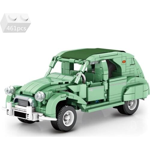 High-Tech Retro Vintage Classic Car 2CV Model Building Blocks Kit Bricks Sports Vehicle Assembly DIY Kids Toys Christmas Gifts