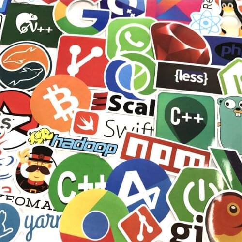 50pcs/set of Language program Motorcycle Suitcase book Skateboard Car Stickers Phone Laptop Covers Home Decor DIY T180827