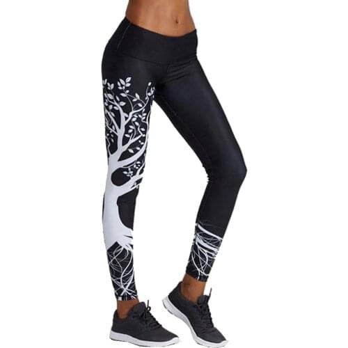 Womens Leggings Hot Womens Digital Print Tree Pants Stretch Pants Yo-ga Workout Leggings Sport Leggings Women