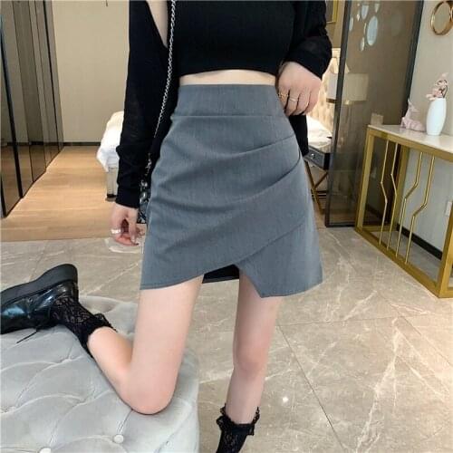 Woman Skirts Temperament Black Irregular Skirt Female Summer New Style Skirt High Waist Thin A-line Skirt Short Skirt