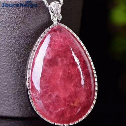 Wholesale Strawberry Natural Crystal Pendant Water Drop Pendant Sweater Chain Necklace Beauty for Women Girl Crystal Jewelry