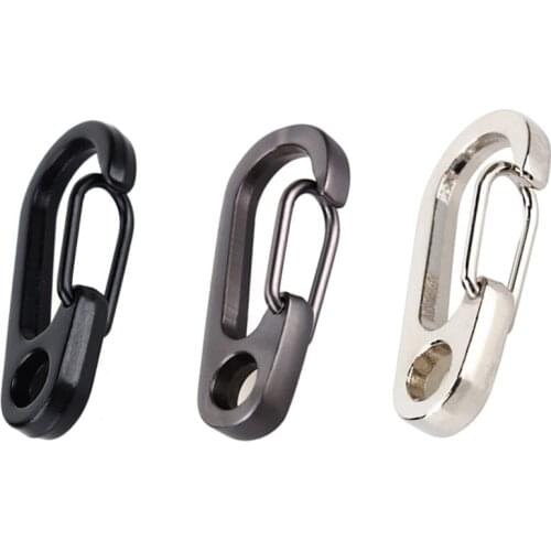 10pcs/lot EDC Stainless steel Carabiner Keychain Buckle Hanging Padlock Release Keyring Camping Hiking tents Spring Snap Hook