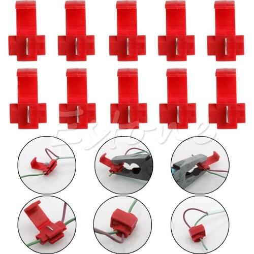 10x Quick Splice Lock Wire Terminals Crimp Electrical Cable Connectors Red New