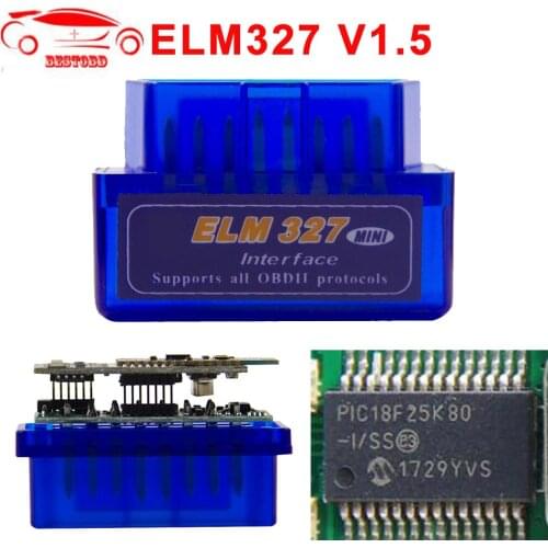 30pcs/lot) OBD2 ELM327 v1.5 PIC18F25K80 Chip Gasoline Car Scanner Wireless OBDII Code Reader CAN for Android Torque Windows