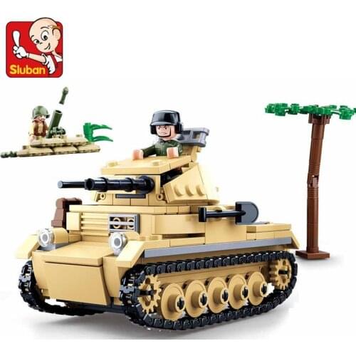 356Pcs Military WW2 Panzer II Tank Model Building Blocks Sets Soldiers Figures ARMY Educational Bricks Kids Toys