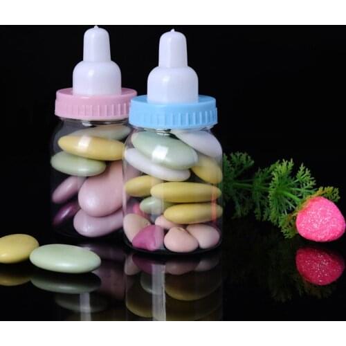 5pcs/Lot Baby Shower Gifts Milk Bottle Candy Box Storage Bottle Boys Girls Baptism Christening Birthday Party Favors Candy Box