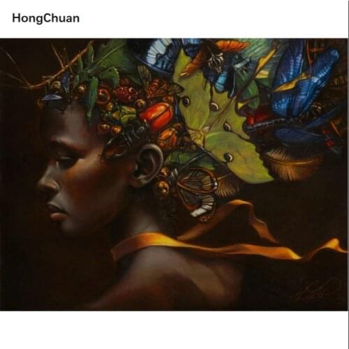 African girl 5D DIY square/round diamond painting cross stitch needlework mosaic diamond thorn show home decorationnew year gift