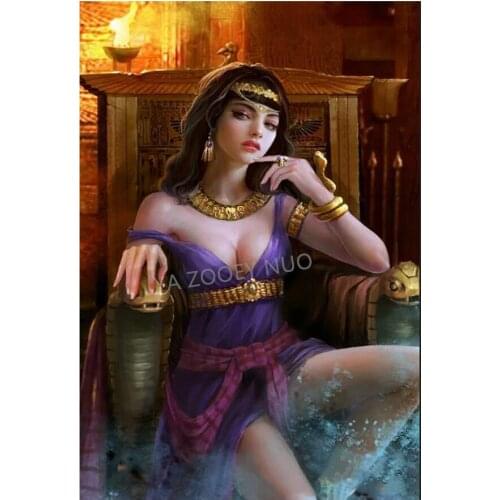 5D DIY Diamond Painting Queen of egypt Rhinestone Embroidery Cross Stitch Full Square round Diamond Mosaic Home Decoration AZ534