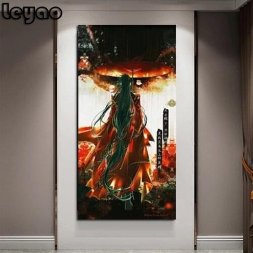 Diamond painting Tian Guan Ci Fu,3d cross stitch,diamond embroidery mosaic Cartoon Anime pattern Porch vertical version Decor