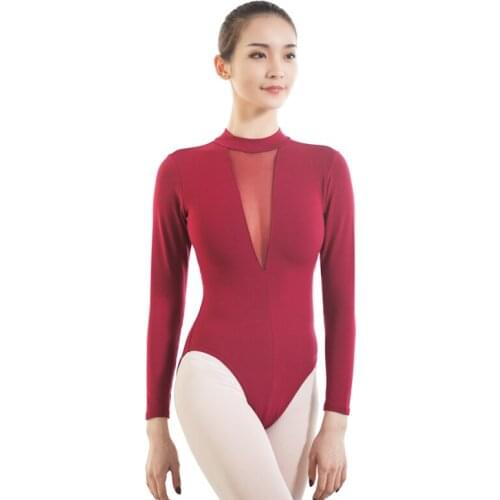 Black/Red Adult Ballet Leotards Ballerina Deep V-Neck Sexy Bodysuit Girls Dance Costume Ballet Leotards For Women Ballet Clothes