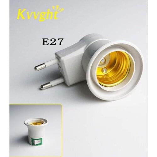 E27 LED light Lamp Base 220V EU plug Bulb Adapter Converter + ON/OFF AC Power For Button Switch Connector Lampholder Fitting