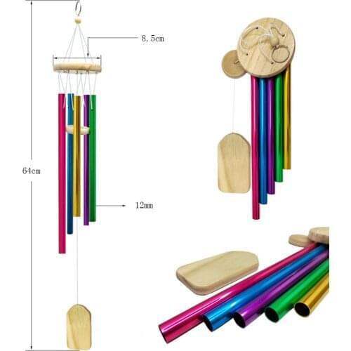 Colourful Wind Chime Indoor Outdoors With 5 Aluminum Tubes Wind Chime For Garden Home Decor Big Deal 2021 Hot