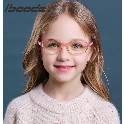 Iboode Kids Anti-blue Light TR90 Glasses Brand Children Soft Frame Goggle Plain Glasses Kids Eye Frame Eyewear Fashion