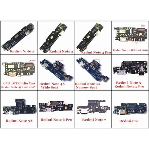 USB Charging Port Dock Connector Board Flex Cable For Xiaomi Redmi Note 2 3 Pro 4 4x 5 5A 6 Pro 7