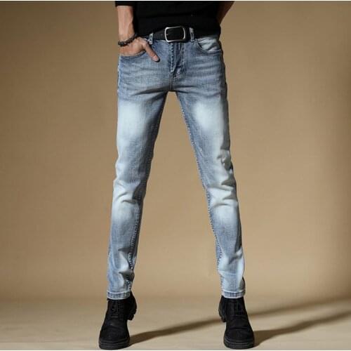 Denim Brand Jeans Men Italian Designer Mens Jeans High Quality Slim Fit Buttons Pants Blue Color Classical Jeans Stretch