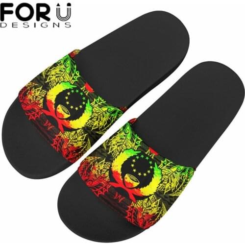 FORUDESIGNS Slippers for Women Men Casual Polynesian Pohnpei Tribal Gradient Design Indoor Non-slip Slippers Unisex Beach Sandal