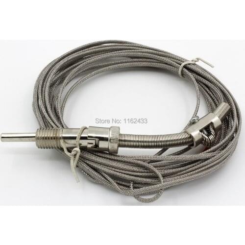 FTARS01 K E type 5m metal braided cable M12 pressure spring 32mm sleeve length thermocouple temperature sensor WRNT WRET
