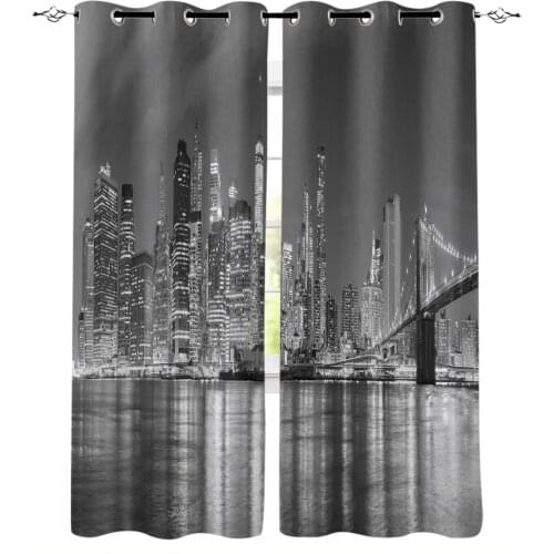 City Night Lights Blackout Curtain Bedroom Kitchen Window Curtain Home Decor Curtains for Living Room