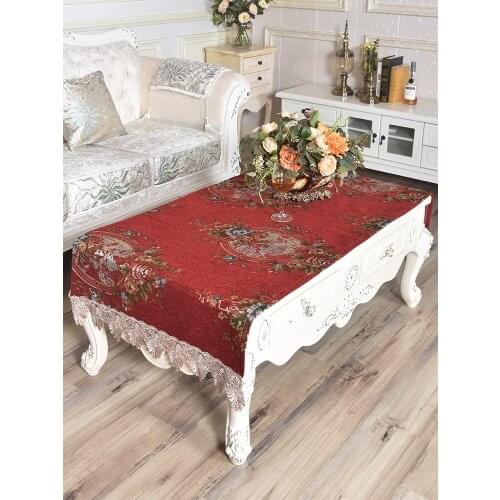 Classic Red Tablecloth TV Cabinet Cover Cloth Luxury Dustproof High-End Fashion 70*130 Rectangular Long Towel Customizable