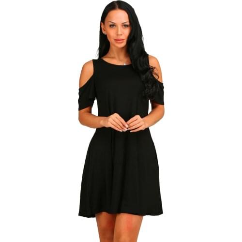 LuckBN Solid Summer Dresses