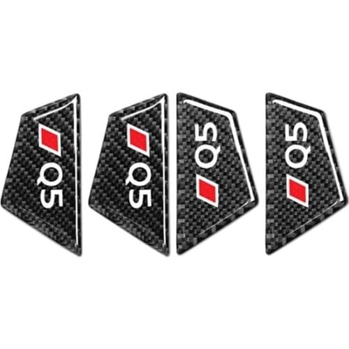 Mutips Car Interior Inner Door Bowl Carbon Fiber Cover Trim Sticker Accessories Styling For Audi Q5 2010-2018 SQ5 8R 2013-2017