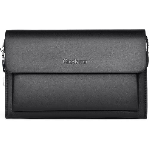 New Design Male Anti-theft long wallet safty lock purse business handbag Men PU leather coded lock Clutch iPad Mini Bag