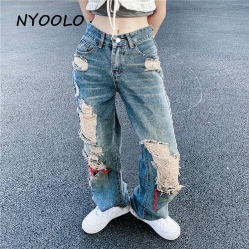 Женские рваные джинсы NYOOLO China At AliExpress