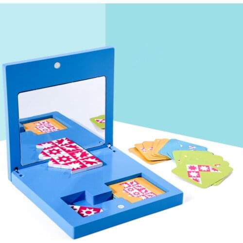 Montessori Educational Wooden Toys Mirror Imaging Puzzle Children Kid Education Sensory Toy Kindergarten Learning Accessory Gift