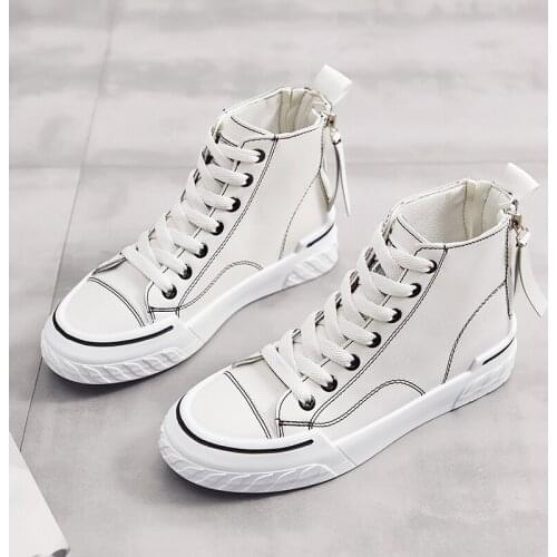 Ins autumn and winter new high-top all-match board shoes white shoe