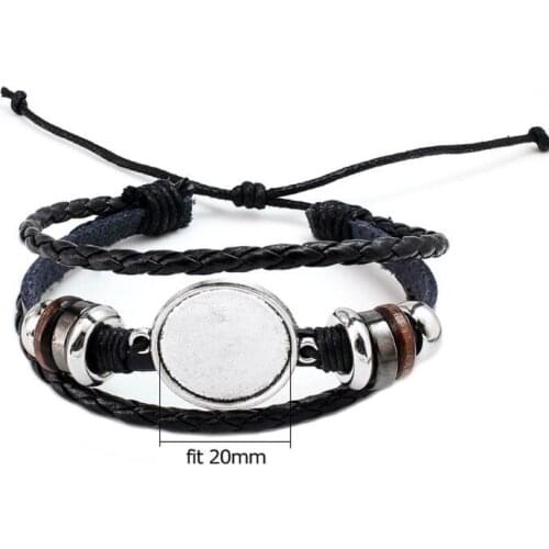 20MM Round Photo Glass Cabochon Bracelet Setting Base Bezel Tray Jewelry Making