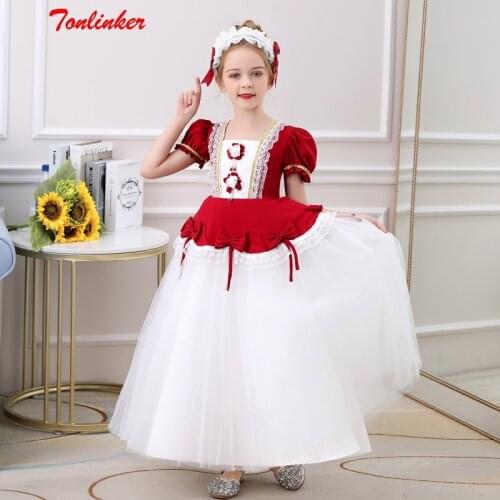 Summer Girls Lace Embroidery Palace Princess Dress Birthday Party Puff Short Sleeves Gown Kids Carnival Fancy Performance Dresse