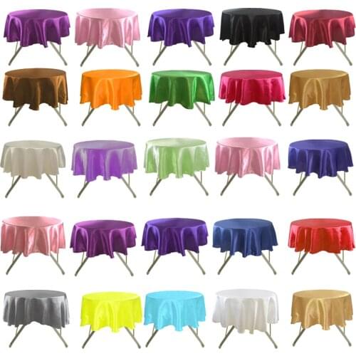 Multicolor Round Satin Tablecloth Wedding Party Table Cloth Tableware Decoration Home Banquet Cover Christmas Table Decors 145cm