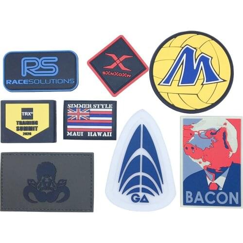 Custom Clothes Rubber Patches for Clothing Name Rubber Labels Customized Silicone Mark for Sewing Accessories for Bags Shoe Tags