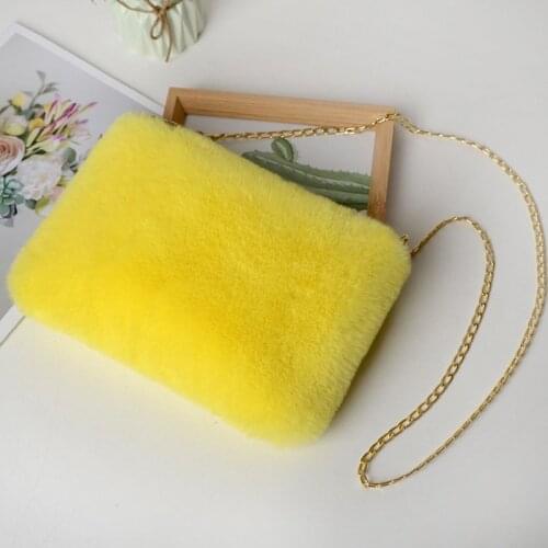 Faux Fur Crossbody Bags For Women Autumn Winter Plush Purses And Handbags Female Phone Shoulder Bag Girls Small Wallet