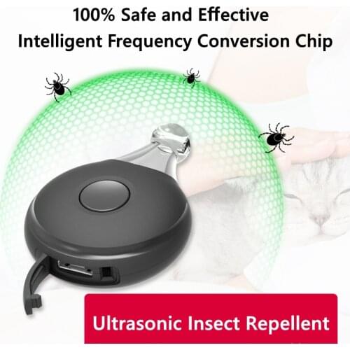 Ultrasonic Pet Repeller Pest Intelligent Frequency Conversion Chip Effective Mosquito Flea Killer Camping Travel Pet Repeller
