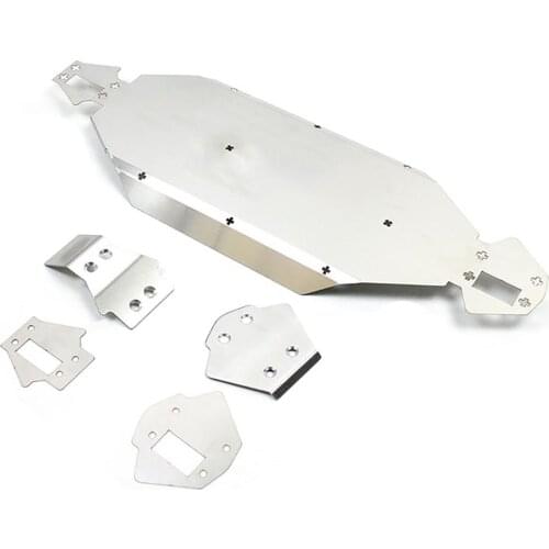 Stainless Steel Armor Chassis Front / Rear Anti-collision Guard Plate for LOSI 1/10 U4 Lasernut RC Car Upgrade Parts