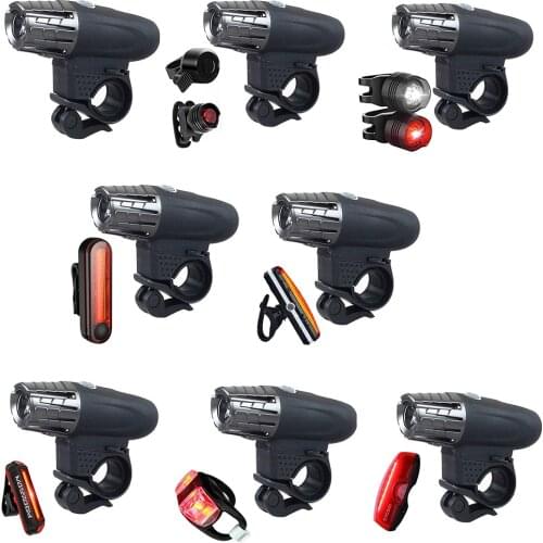 USB Rechargeable 300 Lumens Mountain Bike Safety Light Bicycle Headlamp Tail Lights Waterproof