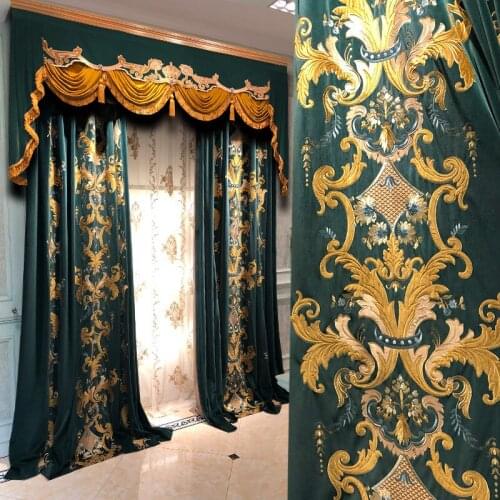 Custom Living Room Bedroom Ready-Made Curtain Chenille Curtain Shade Embroidered Curtain Cloth Light Luxury European Style