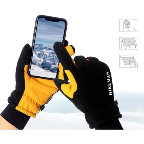 1pair Winter Gloves Waterproof Touch Screen Gloves Windproof Warm Gloves For Cycling Riding Running Skiing Gloves Outdoor Sports