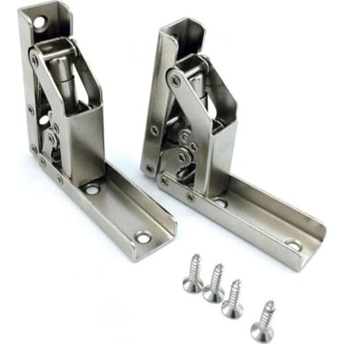 1Pc 90/180 Degree Spring Folding Furniture Hinge Hole-free Hinge Foldable Desk Chair Bridge Hinges Hardware Accessories Parts