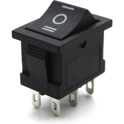 10pcs KCD2 6Pin ON-OFF-ON ON-ON Power Switch Boat 6Pin 21X15mm DPDT Black White Push Button rocker Switch 4Pin6A250VAC 10A125VAC