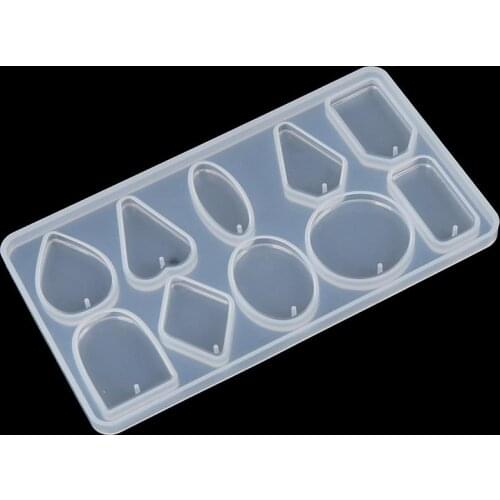 10 Designs Transparent Silicone Mold Necklace Pendant Resin Molds Jewelry Making DIY Hand Craft Resin Mould For Jewelry