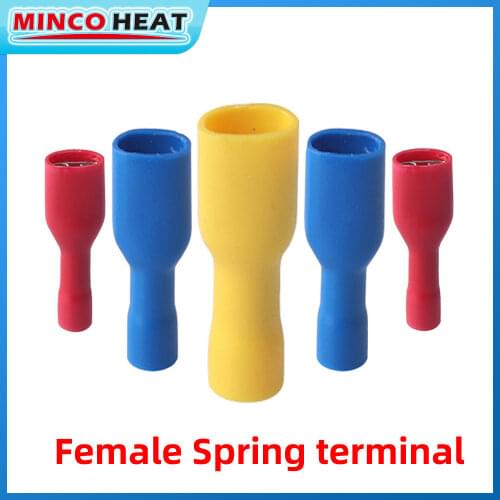 100pcs Red Blue and Yellow Female Spade Insulated Electrical Crimp Terminal Connectors Wiring Cable Plug