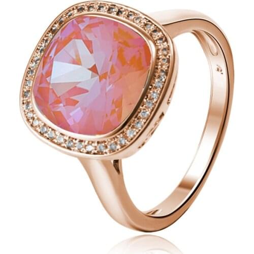 11.11 Square Rings made with Austrian Crystal For Women New Fashion Lady Elegant Rings Wedding Party Jewelry Mom Girls Gift