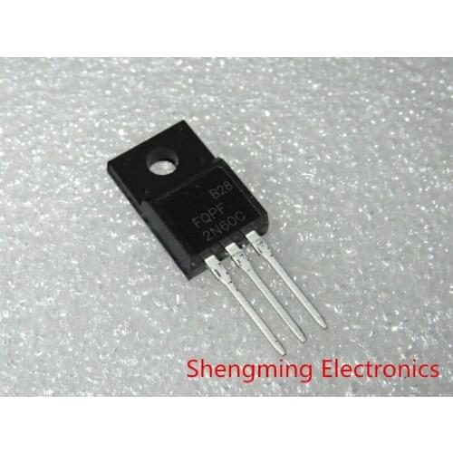 50pcs FQPF2N60C 2N60 2A 600V MOSFET TO-220F Transistor