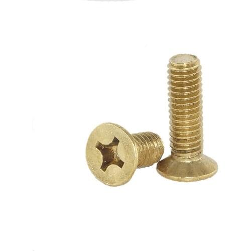 50pcs M2.5 Phillips flat head copper screws cross countersunk machine teeth screw mechanical bolts brass bolt 4mm-12mm length