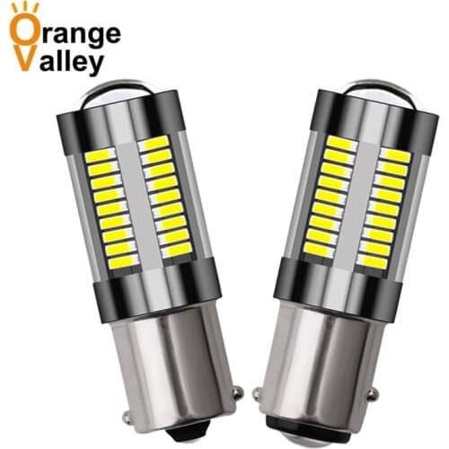 50PCS Super Bright 1156 BA15S P21W 1157 BAY15D 66 SMD 4014 LED Car Auto Indicator Turn Side Light Parking Bulb Lamp